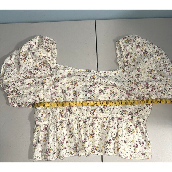Wild Fable Womens XXL Crop Top Eyelet Floral Cottagecore Dainty Feminine Boho - Picture 5 of 8